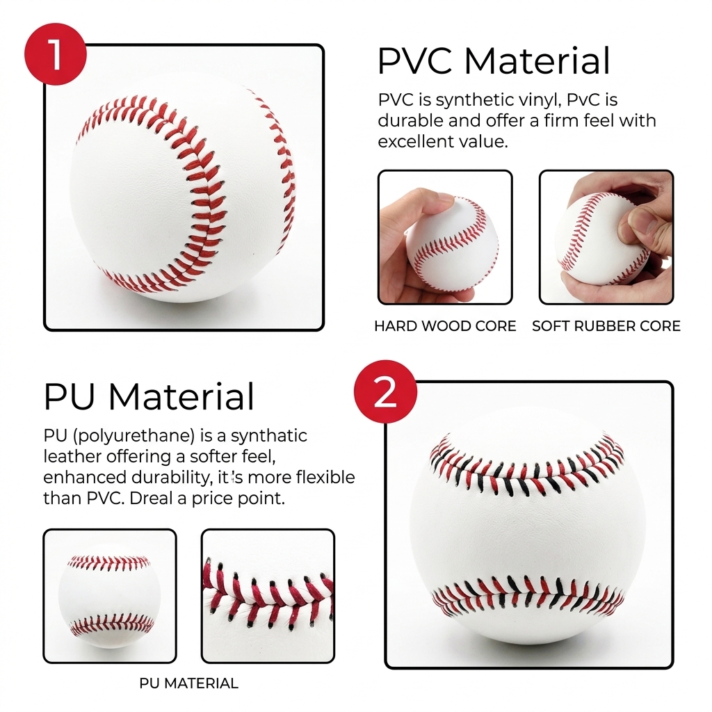 야구공 PVC PU 소재별 특징 — 헬스장 피트니스 브랜드 굿즈