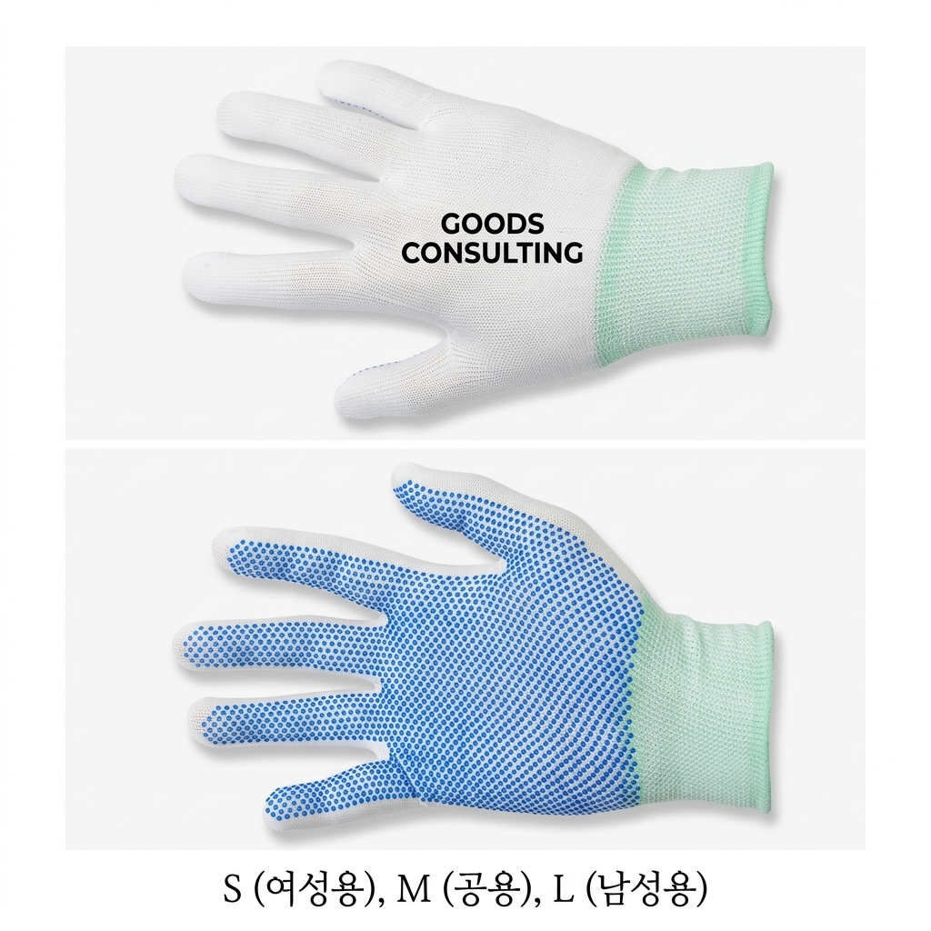 작업장갑주문제작 S·M·L 사이즈 선택 청색 도트 손바닥 스포츠팀 단체제작